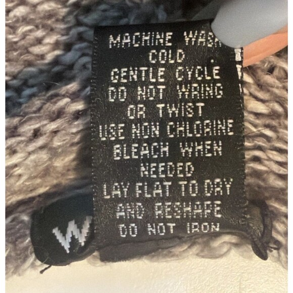 Vintage 90s Y2K Wool-Blend Wet Seal Collared Hooded Marbled Sweater XS - Picture 6 of 6